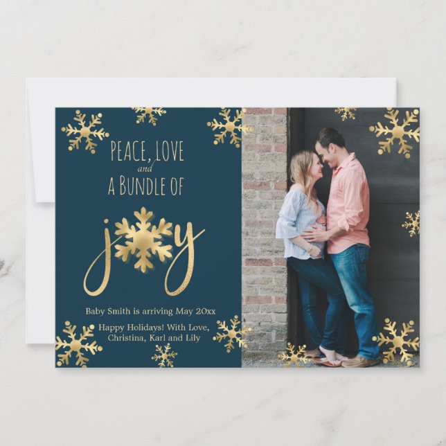 Joy Photo Navidades Tarjetas de Invitación de emba (Anverso)