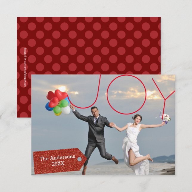 Joy Photo - Tarjeta de Navidades 3x5 (Anverso / Reverso)