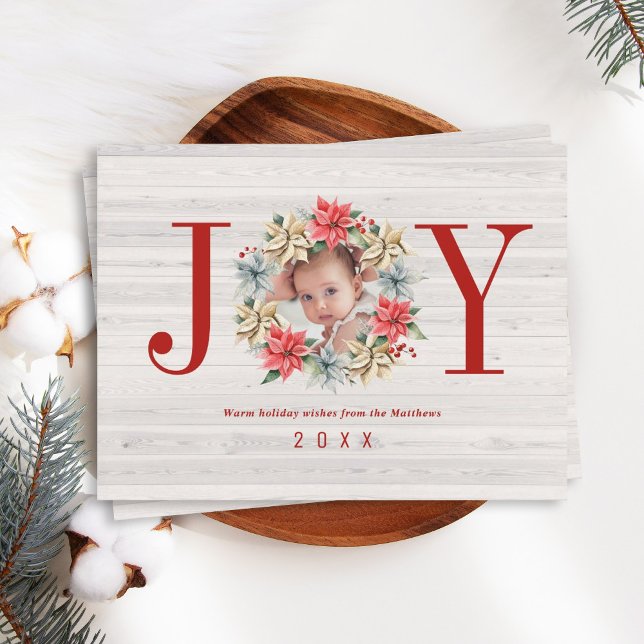 Joy Poinsettia Wreath con tarjeta magnética de ima (Subido por el creador)