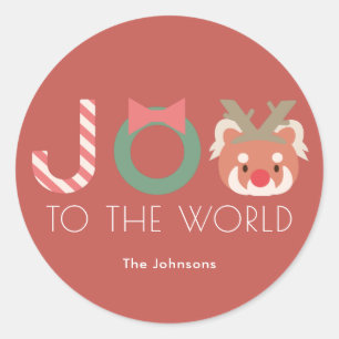 JOY Red Panda Reindeer Headpiece Red Pegatina