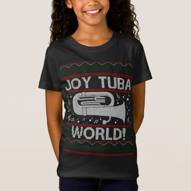Joy Tuba World Funny Navidades Suéter de Navidad F (Anverso)