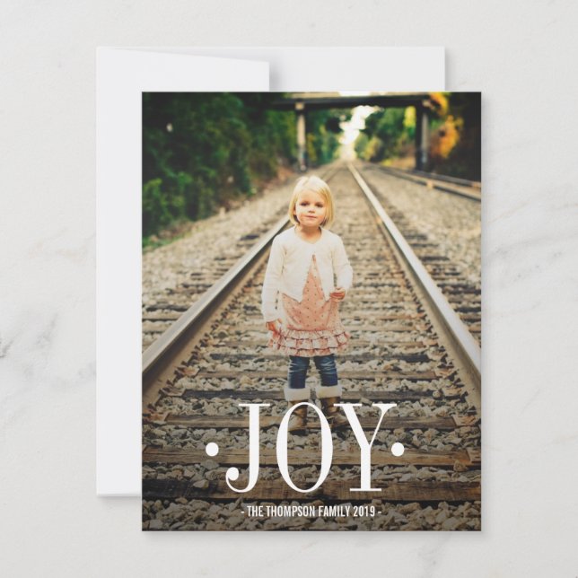 JOY Typography Navidades de Navidad - Tarjeta plan (Anverso)