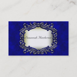 Joya de plata en tarjetas de negocios de terciopel