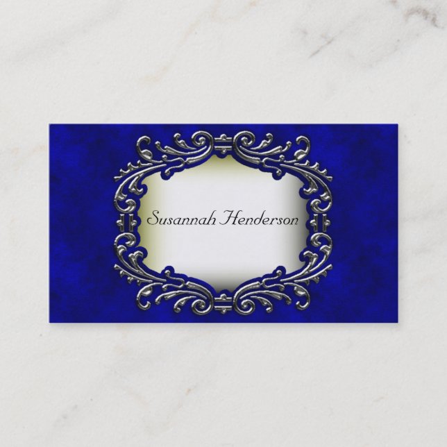 Joya de plata en tarjetas de negocios de terciopel (Anverso)