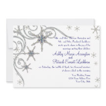 Joyas de copo de nieve en tarjeta de Boda Bling Sw