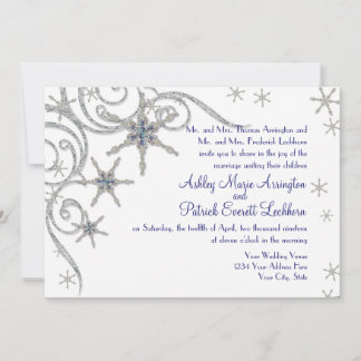 Joyas de copo de nieve en tarjeta de Boda Bling Sw