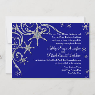 Joyas de copo de nieve en tarjeta de Boda Bling Sw