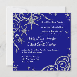 Joyas de copo de nieve en tarjeta de Boda Bling Sw