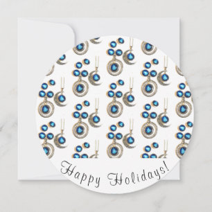 joyas de Navidad Árbol azul negro brillante Luna 
