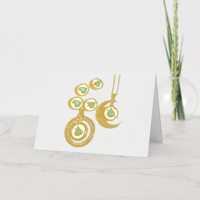 joyas navidades Árbol azul negro brillante Luna (Anverso)