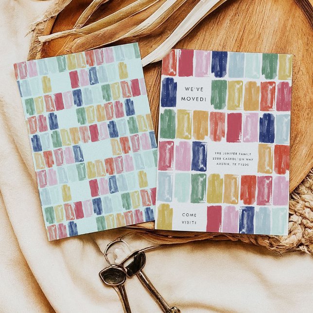 Joyas pintadas brillantes Invitación móvil (Bright Painted Jewels Moving Announcement)