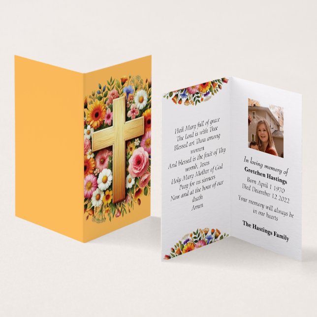 Joyente tarjeta de oración para conmemoración de f (Interior y exterior)
