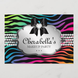 Joyería del arco iris de la cebra de la invitación