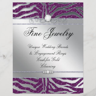 Joyería Flyer Hair Salon Zebra Sparkle Pluma Plata