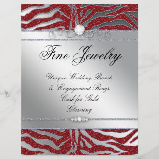 Joyería Flyer Hair Salon Zebra Sparkle Red Silver