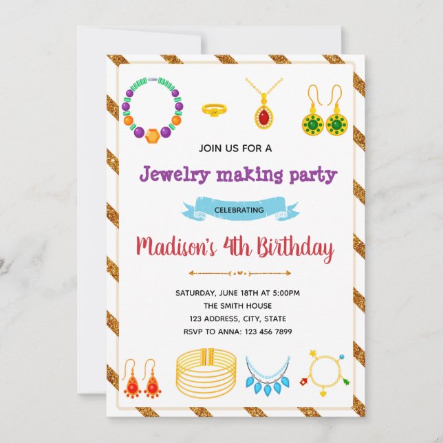 Joyería linda que hace la invitación del fiesta (Anverso)