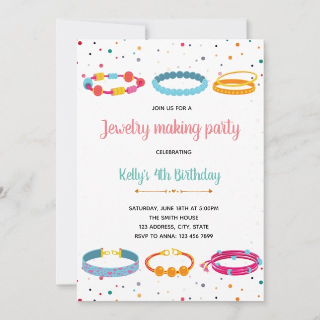Joyería que hace la invitación del fiesta (Anverso)