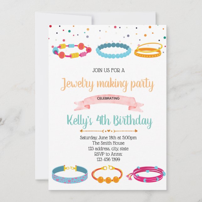 Joyería que hace la invitación del fiesta (Anverso)