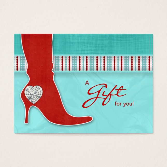 Joyería Regalo Card Spa Valentine's Heart Red Boot (Frente)