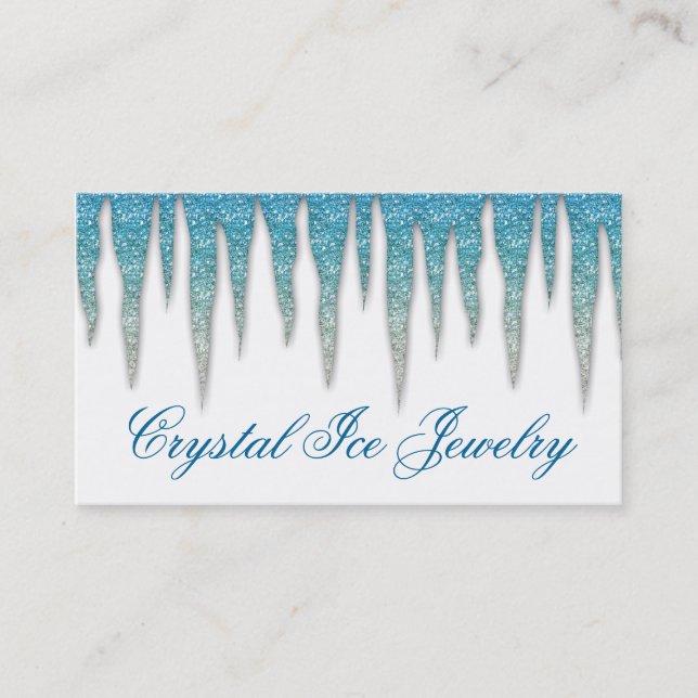 Joyería tarjeta de visita Icicle Blue Silver (Anverso)