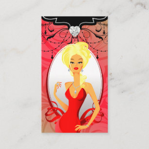 Joyería tarjeta de visita Red Gold Heart Blonde