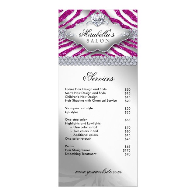 Joyería Zebra Heart Sparkle Menú rosa caliente (Frente)