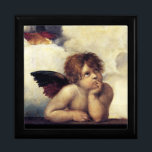 Joyero ANGEL / Winged Cherub<br><div class="desc">Diseño elegante y clásico.Pintura de Raffaello Sanzio,  detalle de una obra maestra del Renacimiento italiano Sistine Madonna (1512-1514).Pintura de Rafaello Sanzio,  detalle de una obra maestra del Renacimiento italiano (1483-1520).elaboración digital para mejor impresión por Bulgan Lugan ... </div>