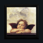 Joyero ANGEL / Winged Cherub<br><div class="desc">Diseño elegante y clásico.Pintura de Raffaello Sanzio,  detalle de una obra maestra del Renacimiento italiano Sistine Madonna (1512-1514).Pintura de Rafaello Sanzio,  detalle de una obra maestra del Renacimiento italiano (1483-1520).elaboración digital para mejor impresión por Bulgan Lugan ... </div>