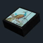 Joyero Aniversario de la boda Damasco de las plumas de pa<br><div class="desc">Boda Negro Lacquer Keepsake Personalizado Diseñador Caja de joyas personalizada o caja de memoria Elegante Boda único Navidades de aniversario regalos o regalos de Día de San Valentín</div>