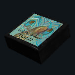 Joyero Aniversario de la boda Damasco de las plumas de pa<br><div class="desc">Boda Negro Lacquer Keepsake Personalizado Diseñador Caja de joyas personalizada o caja de memoria Elegante Boda único Navidades de aniversario regalos o regalos de Día de San Valentín</div>