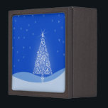 Joyero Blue White Merry Christmas Tree Stars Night Light<br><div class="desc"></div>