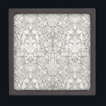 Joyero broche de encaje de damasco blanco elegante<br><div class="desc">encaje Damask - blanco sobre blanco - Este es un diseño sencillo de damasco de encaje blanco.</div>
