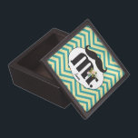 Joyero Chalkboard Mr. Yellow y Green Zigzag Chevron<br><div class="desc">Chalkboard Sr. Boda Amarillo y Turquesa</div>