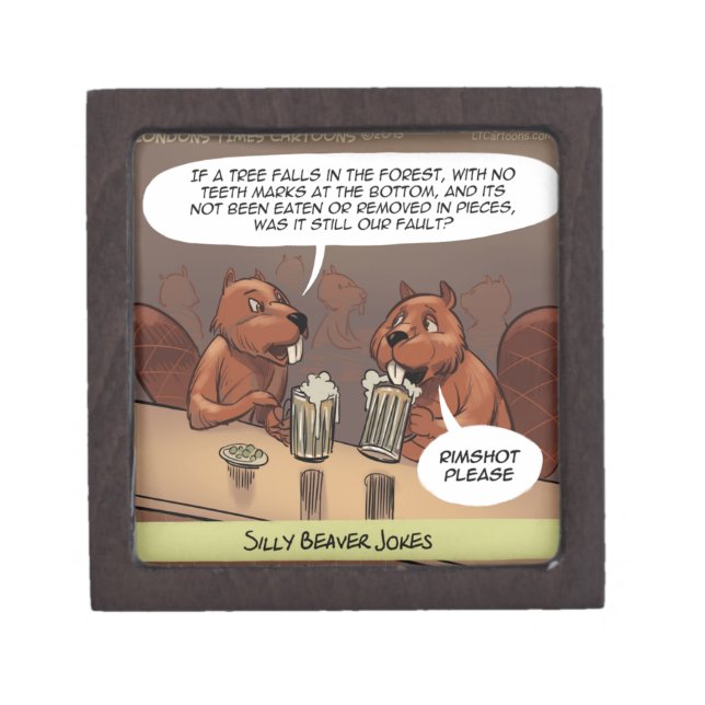 Joyero Chistes de Silly Beaver Personalizado gracioso (Frente)