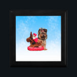 Joyero Cute Yorkshire Terrier Merry Christmas<br><div class="desc">Cute Yorkshire Terrier Merry Christmas</div>