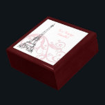 Joyero Desplazamientos y Torre Eiffel - Rosa<br><div class="desc">Agradables rollos y remolinos rosas y una línea negra en la Torre Eiffel. ¡El regalo perfecto!</div>