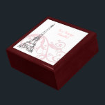 Joyero Desplazamientos y Torre Eiffel - Rosa<br><div class="desc">Agradables rollos y remolinos rosas y una línea negra en la Torre Eiffel. ¡El regalo perfecto!</div>