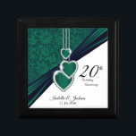 Joyero Diseño del 20° Aniversario del Boda Esmeralda<br><div class="desc">🥇 DISEÑO ORIGINAL DE ARTE DE DERECHOS DE AUTOR DE Donna Siegrist SÓLO DISPONIBLE EN ZAZZLE! 20.º Aniversario de Diseño Caja de Regalo lista para su personalización. ✔ NOTA: ¡SÓLO CAMBIA LAS ÁREAS DE PLANTILLA NECESARIAS! 😀 Si es necesario, puede eliminar el texto y empezar a agregar de nuevo el...</div>