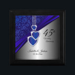 Joyero Diseño del 45° Aniversario del Boda de Sapphire 2<br><div class="desc">Caja de Regalo de Diseño del Aniversario del Boda de Sapphire 45 o 65. ✔ NOTA: ¡SÓLO CAMBIA LAS ÁREAS DE PLANTILLA NECESARIAS! 😀 Si es necesario, puede eliminar el texto y empezar a agregar de nuevo el texto y la fuente que desee. 📌 Si necesita una mayor personalización, haga...</div>
