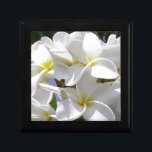 Joyero Flores tropicales Plumeria<br><div class="desc">Un hermoso montón de flores tropicales de Plumeria afuera en Hawaii. Fotografía original.</div>