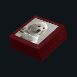 Joyero Foto y nombre del perro recuperador de oro persona<br><div class="desc">Personalice este conservador de perro con la foto y el nombre de su perro o cachorro (u otra foto/nombre de otro mascota o persona). El texto dice "Mejor perro nunca" o agrega tu propio texto - Amamos a Daisy (el nombre de tu perro), el cumpleaños del perro o el día...</div>