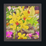 Joyero Hermosas orquídeas amarillas de otoño<br><div class="desc">Hermosas orquídeas amarillas adorables flores florecientes de orquídea amarilla. Foto de Sandy Closs Great para todas las temporadas de verano invierno y otoño. tropical,  moderna,  otoño,  flor,  flores,  floral,  primavera,  orquídea,  jardín,  boda,  bodas, </div>