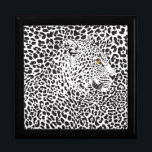 Joyero Leopardo blanco y negro camuflado en el patrón de<br><div class="desc">Cabeza de leopardo blanco y negro de Guay con vista de perfil y ojos marrones de miembro,  camuflada en sus propios puntos. También disponible con vista frontal</div>