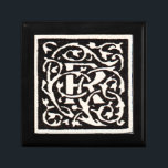 Joyero Monograma vintage R Art Nouveau<br><div class="desc">Cartas Art Nouveau - Monogramas del Movimiento de Artes y Artesanías Esta carta R es un adorable monograma rebuscado creado en 1901, y publicado en un conjunto de libros. El monograma R está rodeado por un maravilloso patrón de vid dibujado a mano, muy en el estilo de los patrones art...</div>