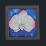 Joyero Orquídea acuarela elegante de color blanco rosa<br><div class="desc">Orquídea acuarela elegante de color blanco rosa</div>
