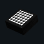 Joyero Patrón de Gingham blanco y negro<br><div class="desc">Los cuadrados negros, blancos y grises forman una mancha atrevida y marcada. El patrón de gingham en blanco y negro se creó desde cero. El blanco es transparente, así que puedes cambiarlo si quieres. Haga clic en el botón "Personalizar" y, a continuación, seleccione un "Color de fondo impreso" en la...</div>