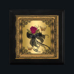 Joyero Regalo Box Gold Red Rose Floral Vintage Butterfly<br><div class="desc">Regalo Box Gold Red Rose Floral Vintage Butterfly</div>