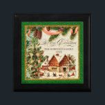 Joyero Vintage Ice Ski Lodge Christmas Tree Box<br><div class="desc">COLOR PALETTE: Navidades clásicos rojo, verde y dorado marcan el tono de esta colección. RECOPILACIÓN DE DISEÑO: Vieja pista de patinaje sobre hielo al aire libre de Navidad. ¡Compra esto como regalo para tu propia familia o como regalo de Navidad para amigos, familiares o compañeros de trabajo! O como un...</div>