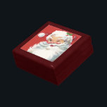 Joyero Vintage Navidad Santa Claus, jolly y Winking<br><div class="desc">Diseño de vacaciones de Navidades de ilustracion de época con un feliz y alegre Santa Claus usando un gorra y guiñando el ojo como si tuviera un secreto. Ho,  ho,  ho,  ¡Feliz Navidad!</div>
