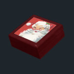 Joyero Vintage Navidad Santa Claus, jolly y Winking<br><div class="desc">Diseño de vacaciones de Navidades de ilustracion de época con un feliz y alegre Santa Claus usando un gorra y guiñando el ojo como si tuviera un secreto. Ho,  ho,  ho,  ¡Feliz Navidad!</div>